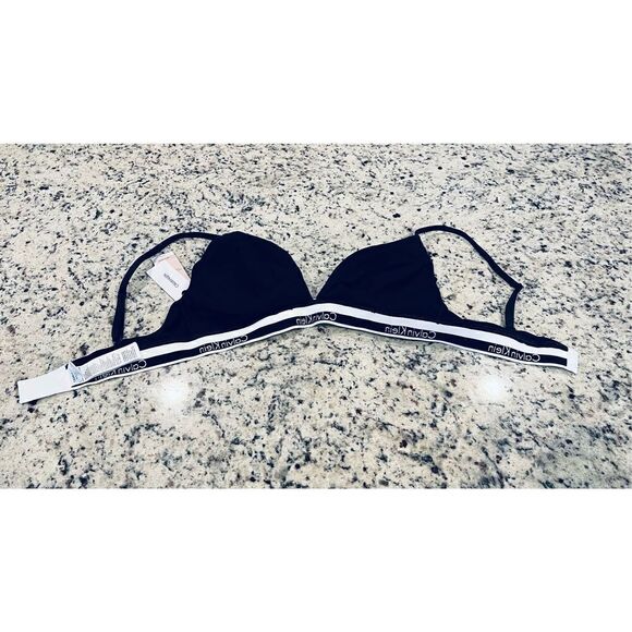 Calvin Klein Women's Modern Cotton Lightly Lined Triangle Wireless Bralette, bla - Picture 3 of 5